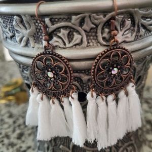 Tassel gem earrings